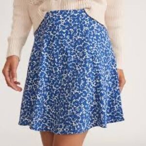Marine Layer Bonnie Mini Skirt Blue Ditsy Print
